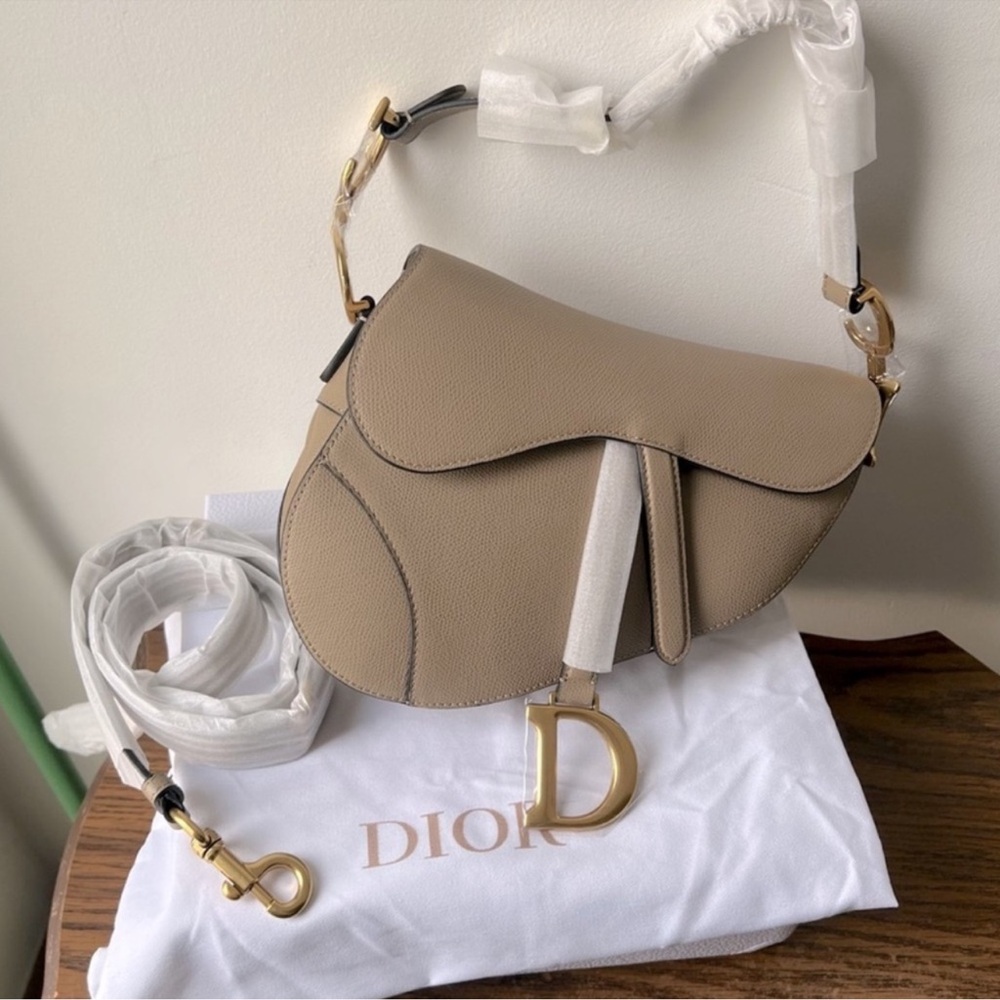 Elegant Beige Saddle Bag